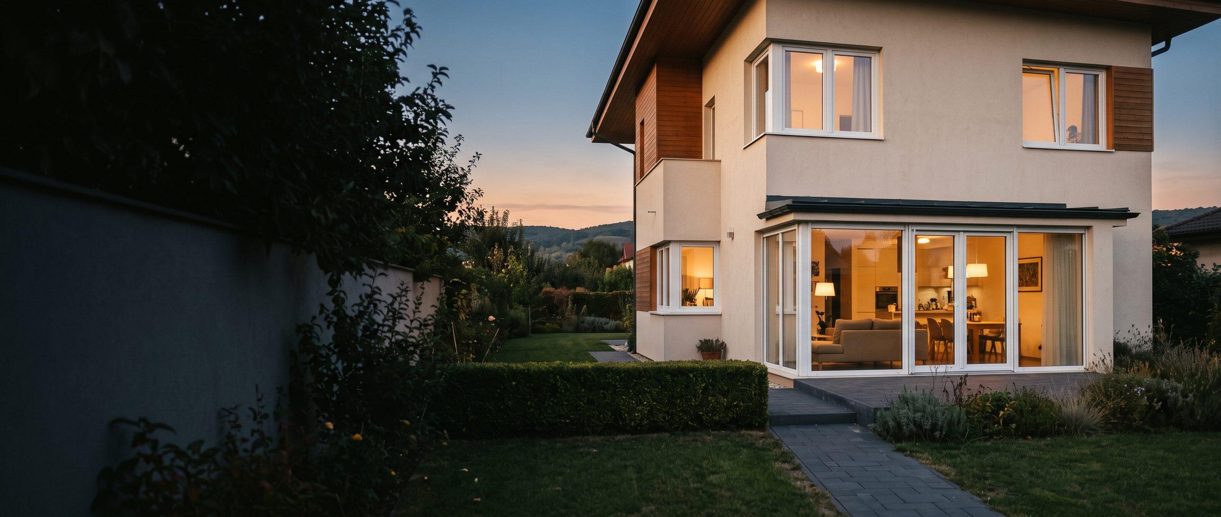 Casa moderna cu tamplarie PVC UDI Aluminiu